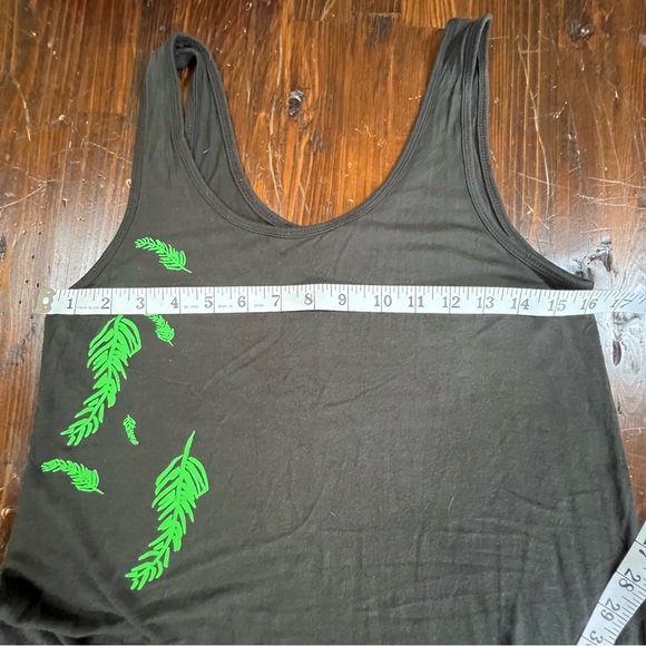 Figwood Asymmetrical Dress/Tunic Size M. Dark gray not black green leaf print - Picture 5 of 8